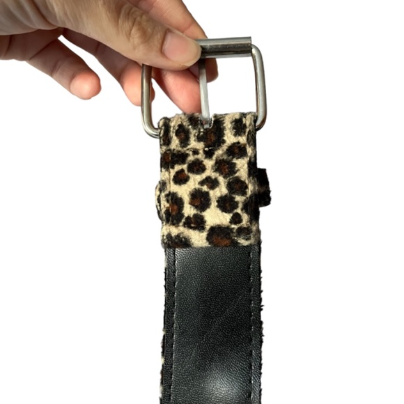 Y2K 90s Vintage Fuzzy Cheetah Print Belt - Picture 7 of 7